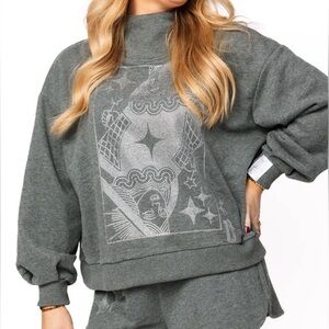Queen of Sparkles Gray Mockneck